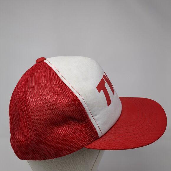 TWA Snapback Mesh Back Trucker Hat Red M/L Adjustable Colorblock - Picture 4 of 9